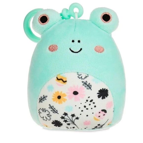 Squishmallow 3.5" Fritz The Frog Flower Belly Spring Easter 2024 Plush Clip BNWT - Picture 1 of 3